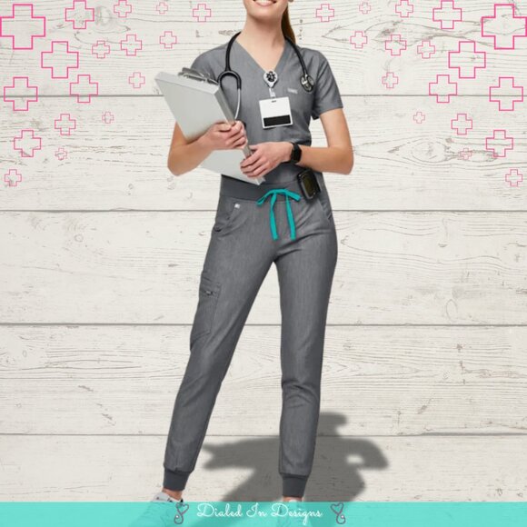 Figs Other - FIGS Women’s Scrub Top | Zamora Joggers | Graphite | S/Tall